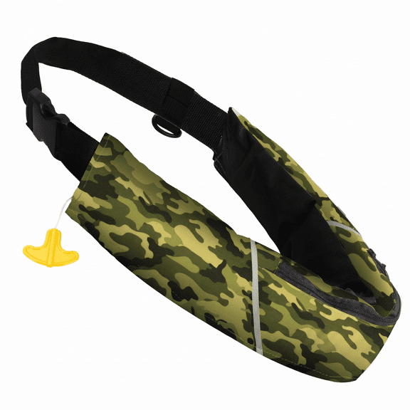 Koorium Manual Inflatable Belt Pack for Adults, Low Profile Swim Vest with CO2 Cartridge & Emergency Whistle, Lightweight PFD for Kayaking, Fishing, Boating