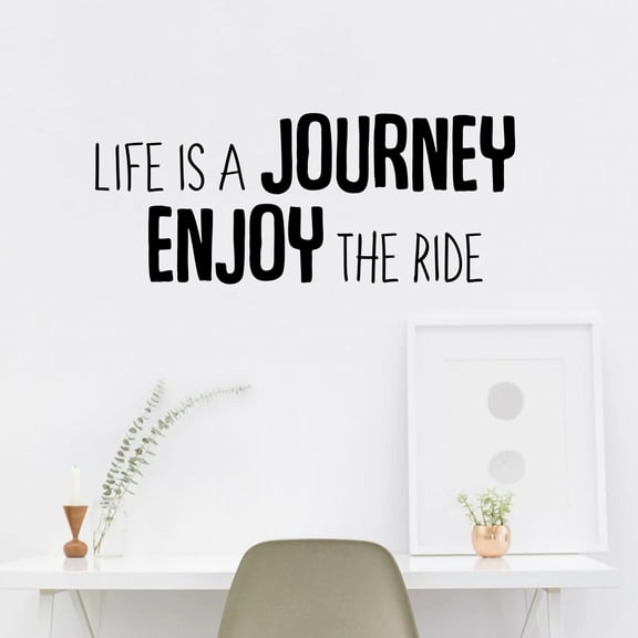 Life is A Journey Enjoy The Ride - Inspirational Quotes Wall Art Vinyl Decal - 11" X 27" Decoration Vinyl Sticker - Motivational Wall Art Sayings - Bedroom Living Room Wall Decals - Trendy Wall Art
