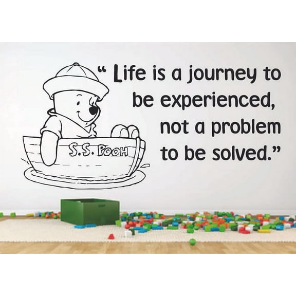 Life is a Journey Winnie the Pooh Quote Disney Cartoon Quotes Wall Sticker Art Decal for Girls Boys Room Bedroom Nursery House Fun Home Decor Stickers Wall Art Vinyl Decoration Size (8x10 inch)