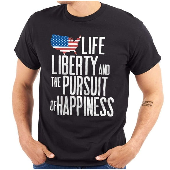 Life Liberty Happiness American Dream Plus Size Crewneck Graphic Tee Shirt Brisco Brands 2X