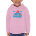 thumbnail image 1 of Life Liberty Happiness Neon Hoodie Toddler -Image by Shutterstock,  4 Toddler, 1 of 4