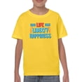 thumbnail image 1 of Life Liberty Happiness Neon T-Shirt Juniors -Image by Shutterstock,  Medium, 1 of 4