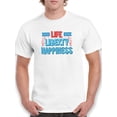 thumbnail image 1 of Life Liberty Happiness Neon T-Shirt Men -Image by Shutterstock, Male 5X-Large, 1 of 4