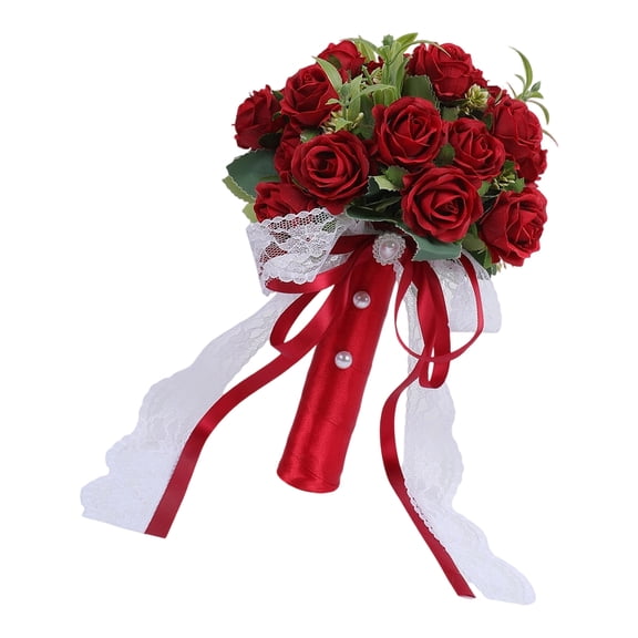 Life Like Artificial Rose Flower Bridal Handheld Bouquet Reusable Silk Flower Bride Bouquet For Wedding Photography Use