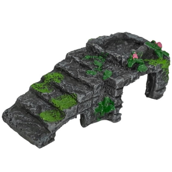 Life Like Stone Basking Platform Landscape Decoration Cave Shelter House for Reptiles Aquariums and Terrariums Ornament