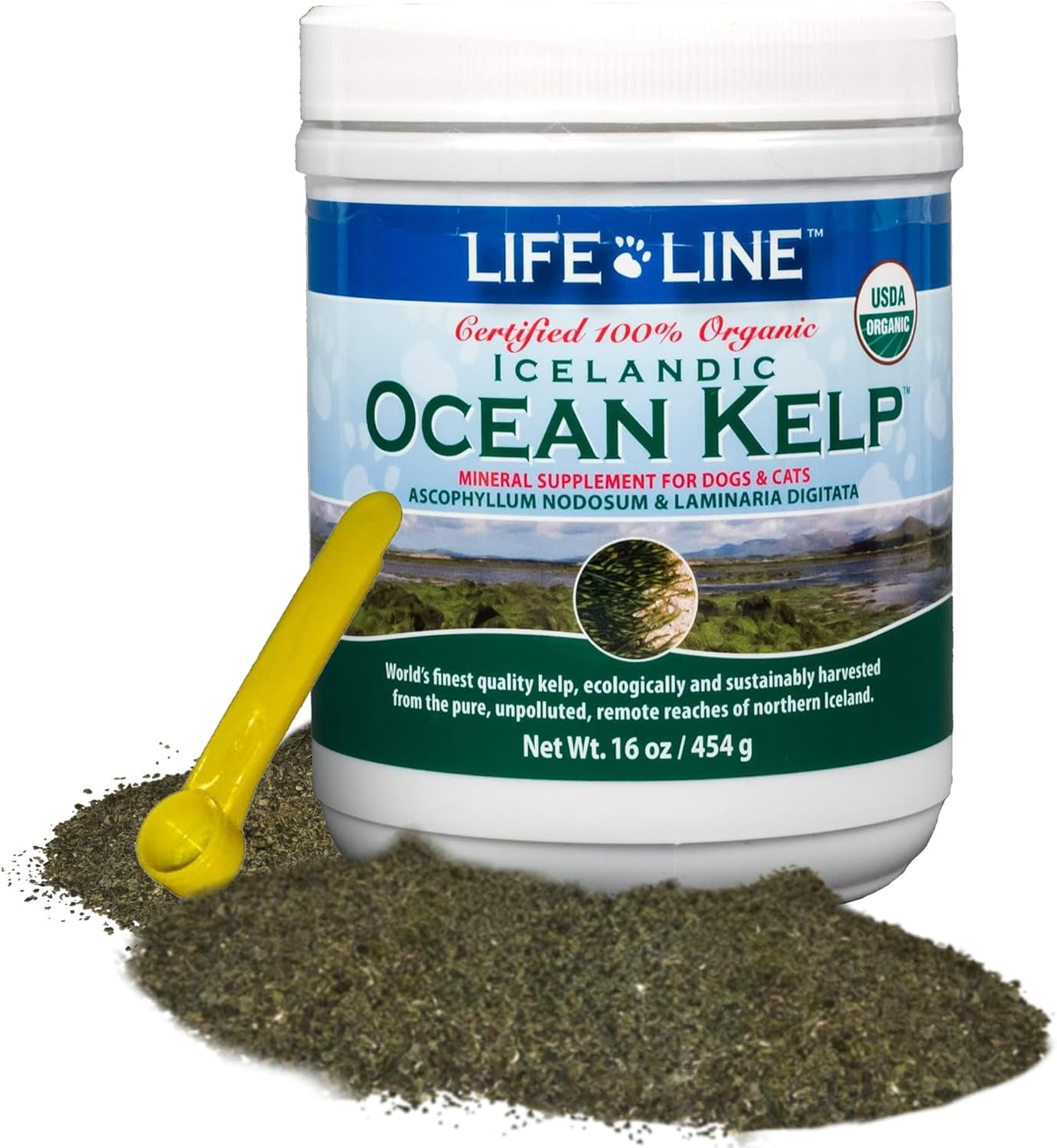 Organic Ocean Kelp Supplement for Pets – 16 OZ – For Dogs & Cats – Promotes Healthy Skin, Coat & Immune Support – Rich in Natural Minerals & Omega-5