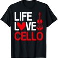 thumbnail image 1 of Life Love Cello T-Shirt men and women can wear,black,white,creative gift, 1 of 4