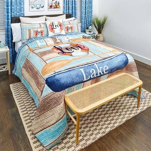 Life Love Lake Quilt Ensemble - Full/Queen Quilt