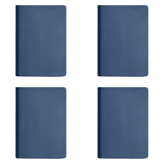 Life Manager Sewn Notebook 4-Pack, 7.5"x9.5" Thickened Softcover, Smooth Ink-Proof Lined Paper for Budget Meal Planning Work Projects, Goal Tracker, By Harlik