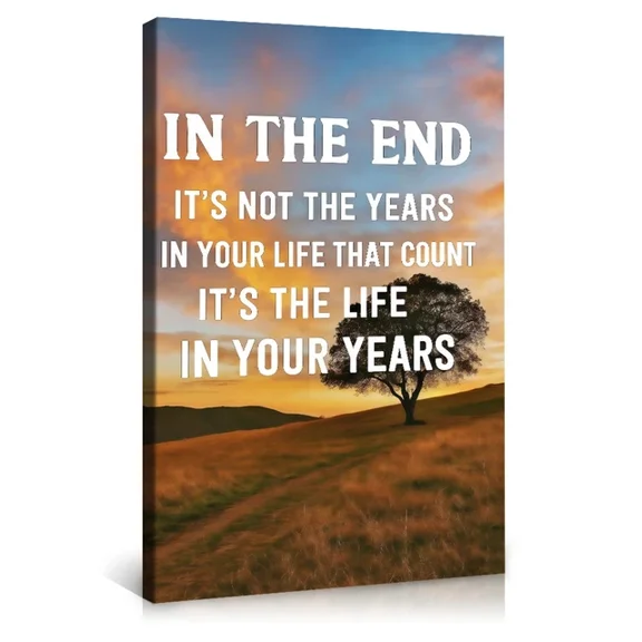 Life Motivational Quote Tree Sunset Landscape Poster Wall Art Decor Art