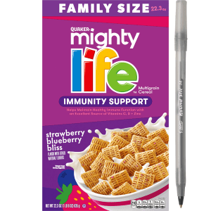 Life Multigrain Cereal Immunity Support Strawberry Blueberry Bliss with pan