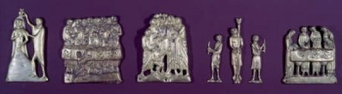 Life Of Christ Five Groups Of Relief Applique 13th Century Limoges Gilt Copper Canvas Art - (18 x 24)