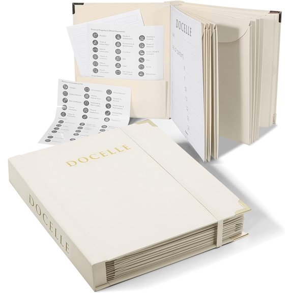 Life Organizer Important Document Organizer Expanding File Folder with Labels for Passports, Birth Certificates, Social Security Cards, Photos, Letters