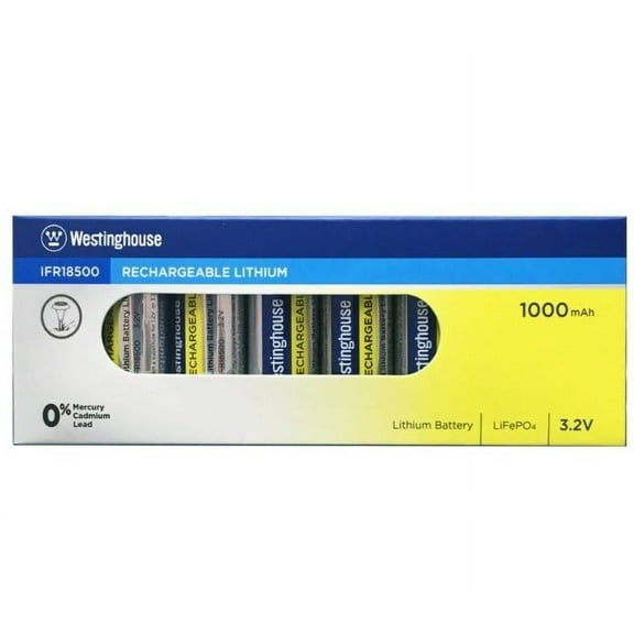 Life-PO4 18500 3.2v 1000mah Solar Rechargeable Batteries Box of 8