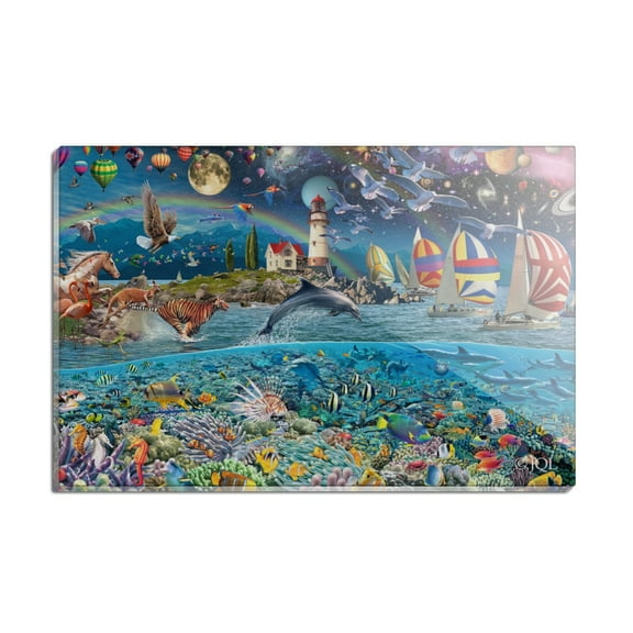 Life Planet World Ocean Rectangle Acrylic Fridge Refrigerator Magnet