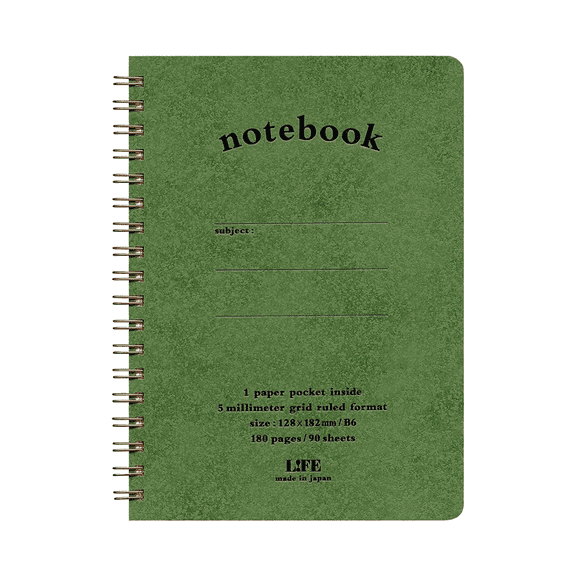 Life Pocket Notes Spiral Bound Notebooks: 5 in x 7 in. (Green)