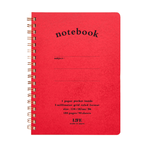 Life Pocket Notes Spiral Bound Notebooks: 5 in x 7 in. (Red)