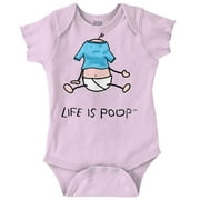 Life Poop Small Big Head Funny Baby Romper Boys or Girls Infant Baby Brisco Brands 12M