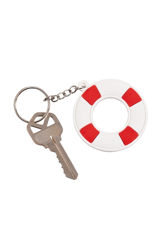 Life Preserver Rubber Key Chains - Party Favors - 12 Pieces