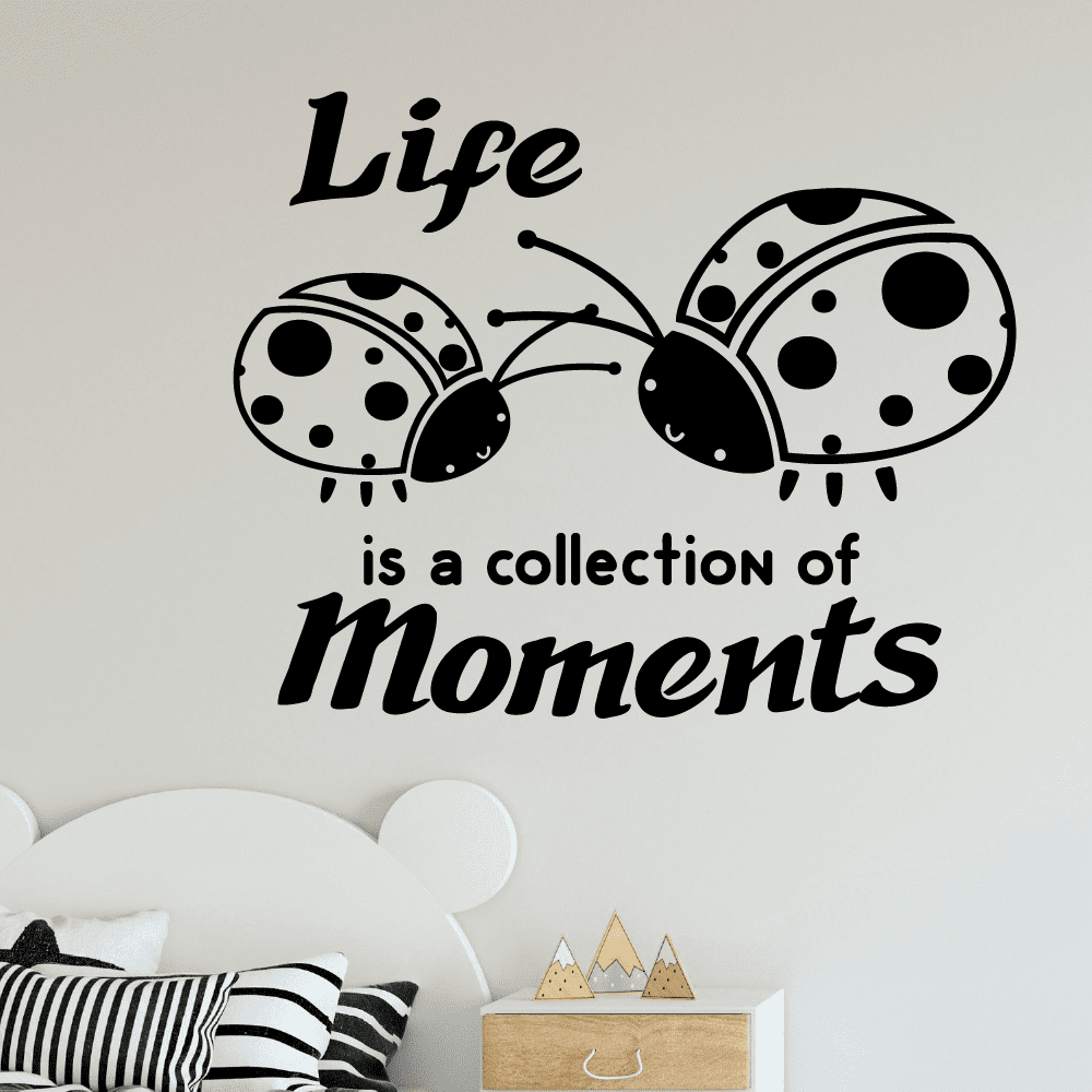 Life Quote Ladybug Ladybugs Lady Bug Bugs Cute Animal Insect Vinyl Design Wall Sticker Art Decal