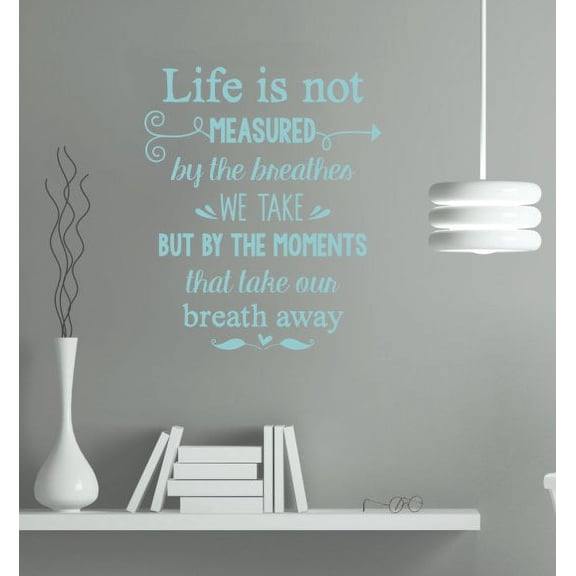 Life Quotes Wall Decor Moments Take Our Breath Away Wall Art Sticker Decal 28x23-Inch Beach House