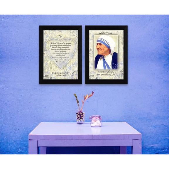 Life Quotes by Mother Teresa Collection Printed Wall Art Wood Multi-Color