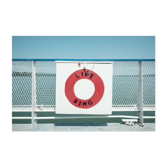 Life Ring, Fort Ticonderoga Ferry - Shoreham Vermont Photography Minimalist Boat Ocean Coastal Travel Poster Vintage Unframed Wall Art Print 4 x 6 inches