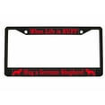 thumbnail image 1 of When Life is Ruff Hug A German Shepherd Style Dog Lovers Metal License Plate Frame Personalized/Car Accessories Car Tag Holder Cover (Black/Carbon/Red), 1 of 2