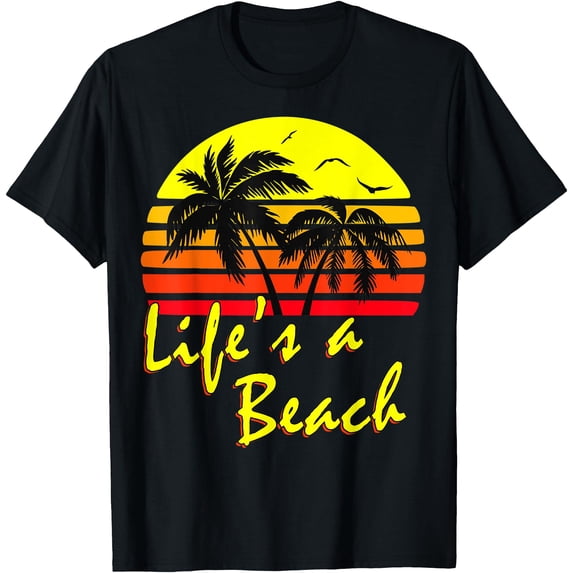 Palm Trees Rappers Life'S A Beach 80S Summer Beach Palm Tree Sunset T-Shirt - Walmart.com