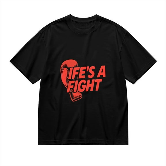 Life'S A Fight, Boxing Gloves Print 1, T Shirt for Men, Vintage Graphic Tees Men, 23806811,S