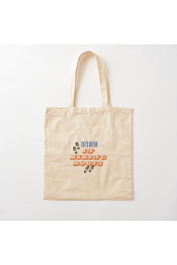 Life'S Better In Hiking Boots Style 002 Canvas Tote Bags, Reusable Shopping Bag