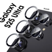 We Life for Samsung Galaxy S25 Ultra Camera Lens Protector, Individual Lens Protectors, Ultra-Thin Tempered Glass with Aluminum Edging, Case Friendly, 1 Set, Clear