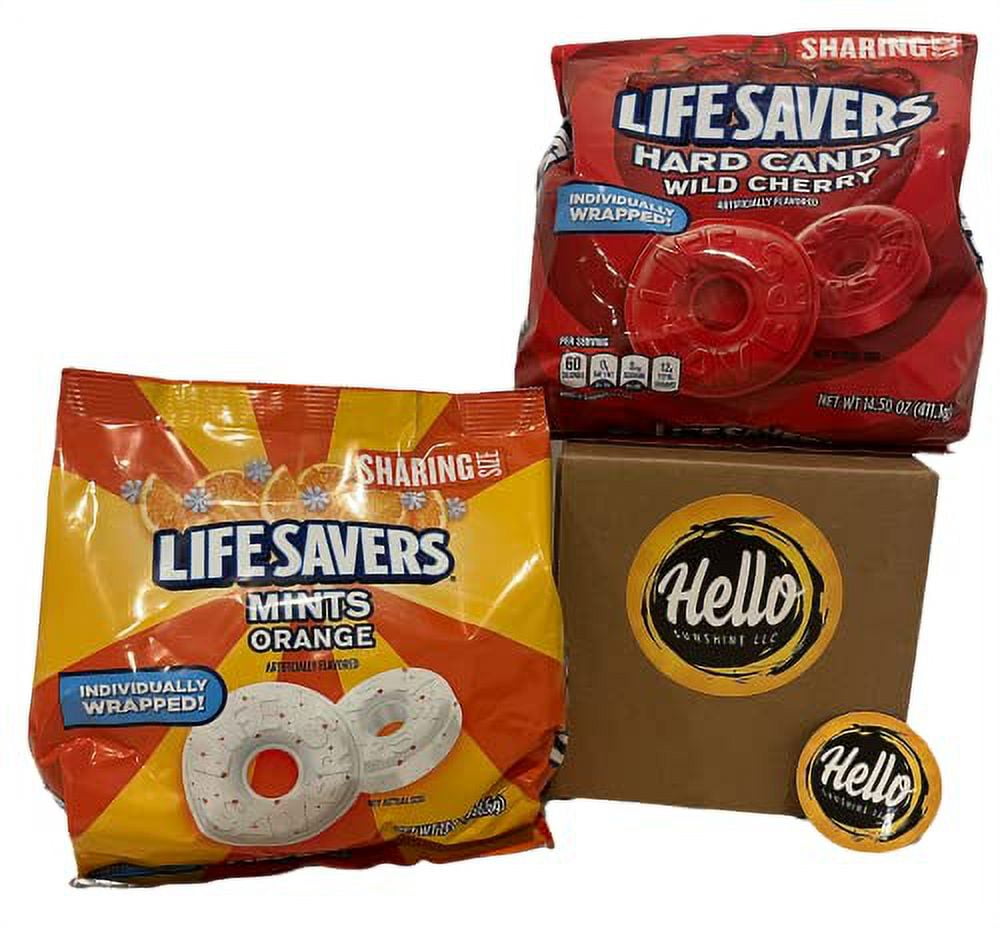 Life Savers 2 Pack Bundle Wild Cherry Hard Candy 14.5Oz And Orange
