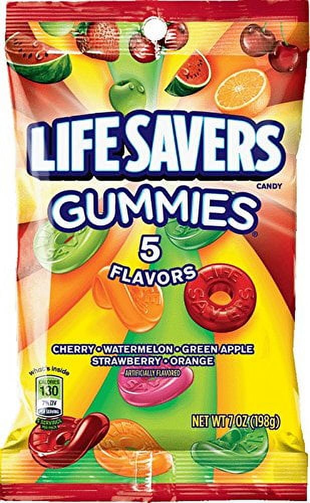Life Savers 5 Flavors Gummies Candy Bag 7 Ounce (Pack of 24)