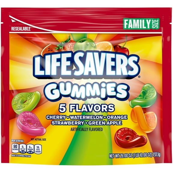 Life Savers 5 Flavors Gummy Candy, Family Size - 26 oz Bag-Pack of 2