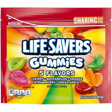 Life Savers GUMMIES 5 Flavors Gummy Candy, Sharing Size - 14.5 oz Resealable Bag
