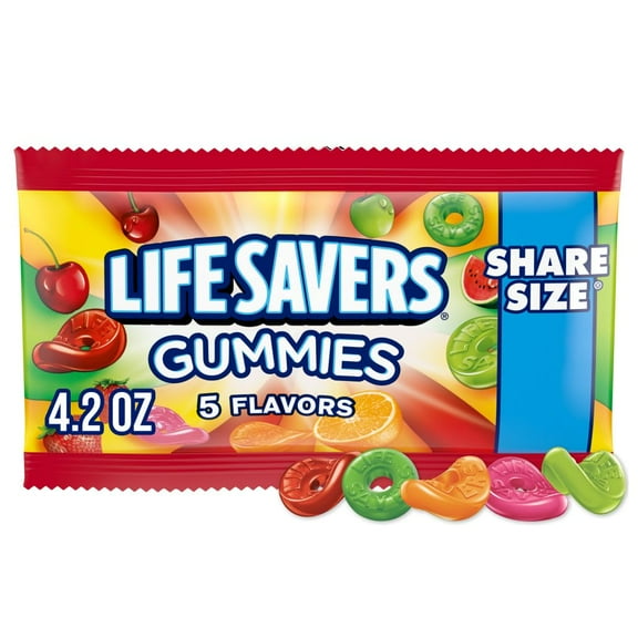 Life Savers Gummies Candy, Share Size, 4.2 oz (Pack of 16)