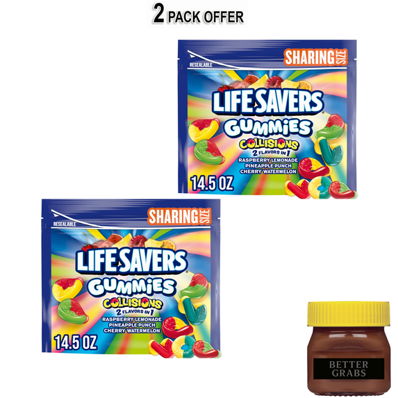 Life Savers Gummies Collisions Gummy Candy Fruit Mix, Sharing Size - 14.5 oz Resealable
