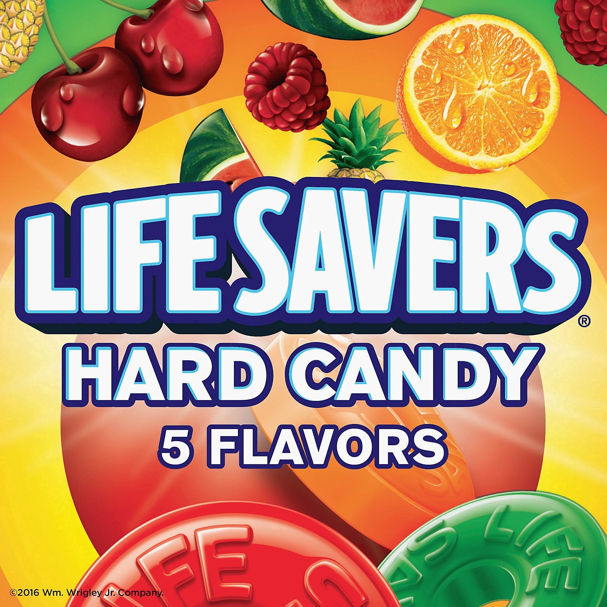 Life Savers Hard Candy 5 Flavors - 3 lbs of Candy - Individually Wrapped - Cherry, Watermelon, Orange, Pineapple, and Raspberry - Perfect for Stocking the Pantry