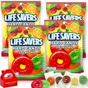 Life Savers Hard Candy 5 Flavors | 4 Bags (6.25 oz Each) Cherry, Raspberry, Watermelon, Orange, & Pineapple | Breath Mint -Office Party Travel Holiday