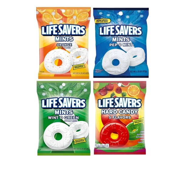 Life Savers Mint Candy Variety Pack featuring Mints & Hard Candy - 4 Bag Assortment
