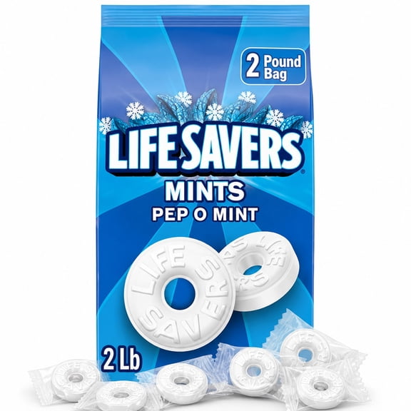 Life Savers Mints Pep O Mint Candy, Individually Wrapped, Bulk Value Pack - 2 lb