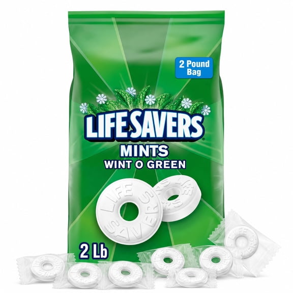 Life Savers Mints Wint-O-Green, Individually Wrapped, Bulk Value Pack - 2 lb