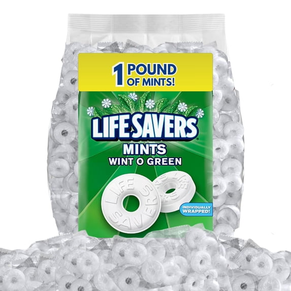 Life Savers Mints Wint-O-Green, Individually Wrapped, Bulk Value Pack ...