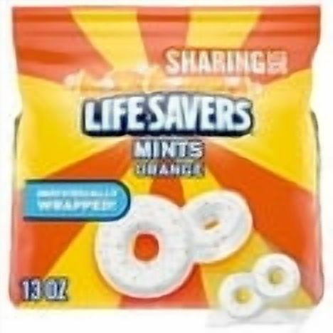 Life Savers Orange Breath Mint Hard Candy, Sharing Size - 13 oz Bag pack of 2