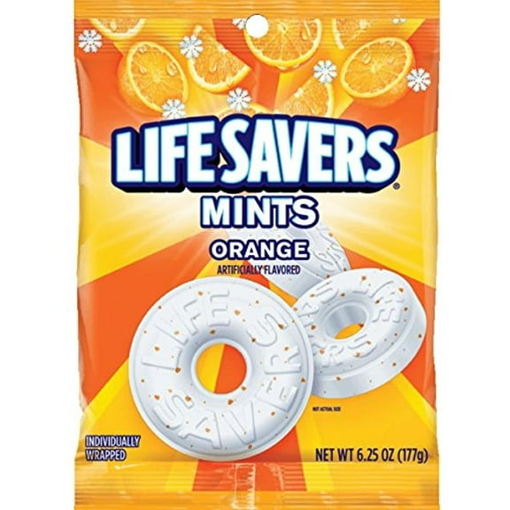 Life Savers Orange Mints Hard Candy Bag, 6.25 Ounce (Pack Of 12)