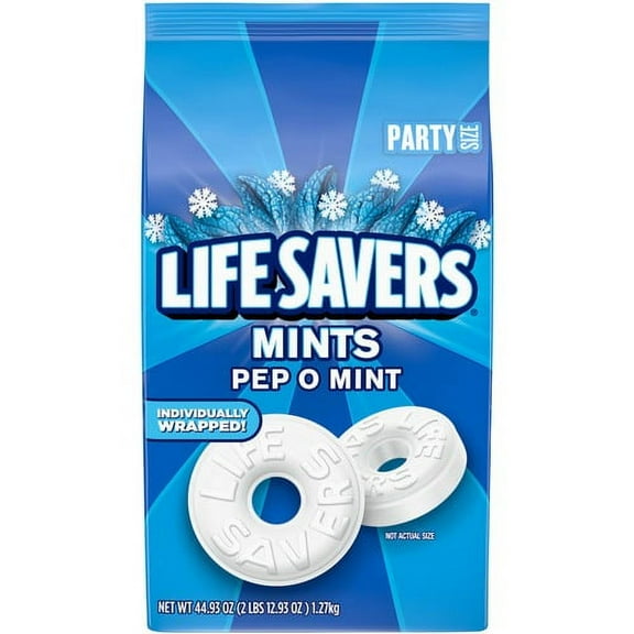 Life Savers Pep O Mint Hard Candy - Peppermint - Individually Wrapped - 2.81 lb - 1 Each | Bundle of 10 Each