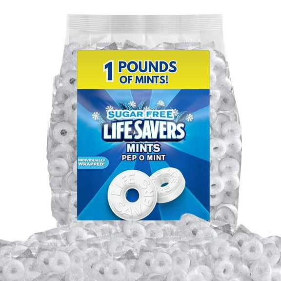 Life Savers Sugar Free Mints Pep-O-Mint, Individually Wrapped, Bulk Value Pack - 5 lb