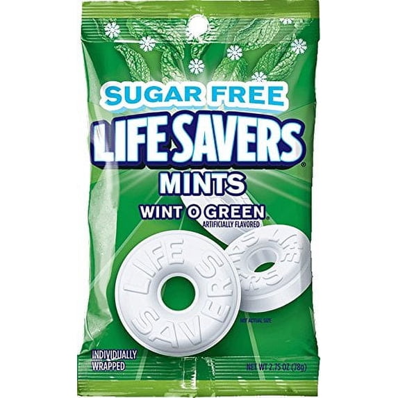 Life Savers Sugarfree Mints Candy Bag Wint O Green - 2.75 oz (Pack of 18)