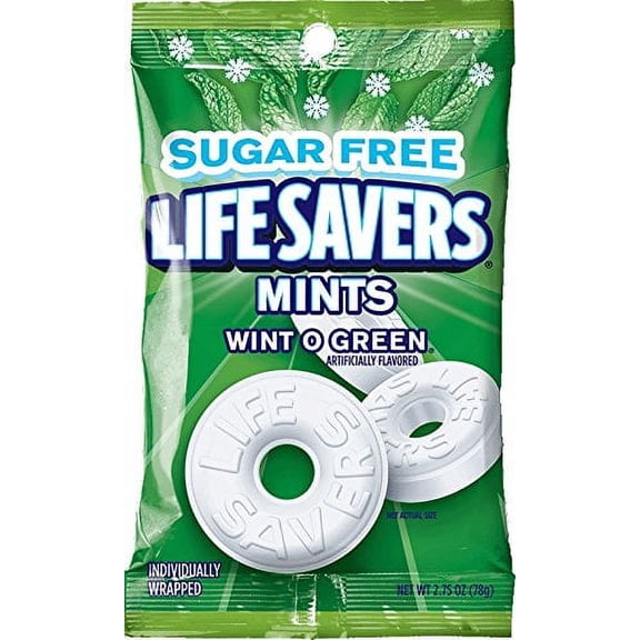 Life Savers Sugarfree Mints Candy Bag Wint O Green - 2.75 oz (Pack of 20)